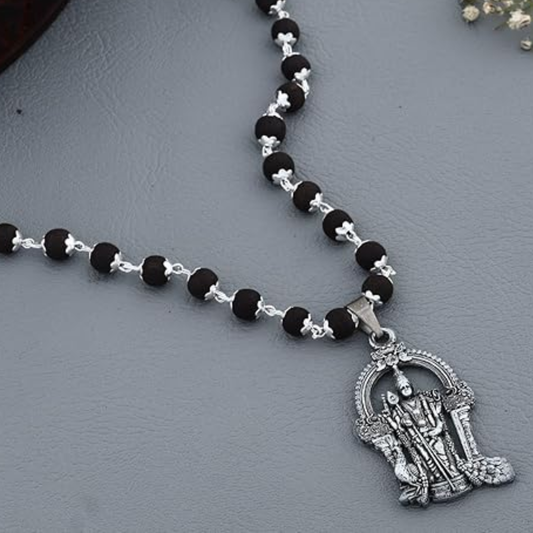 Natural Karungali Malai with Lord Murugan Locket for Men & Women