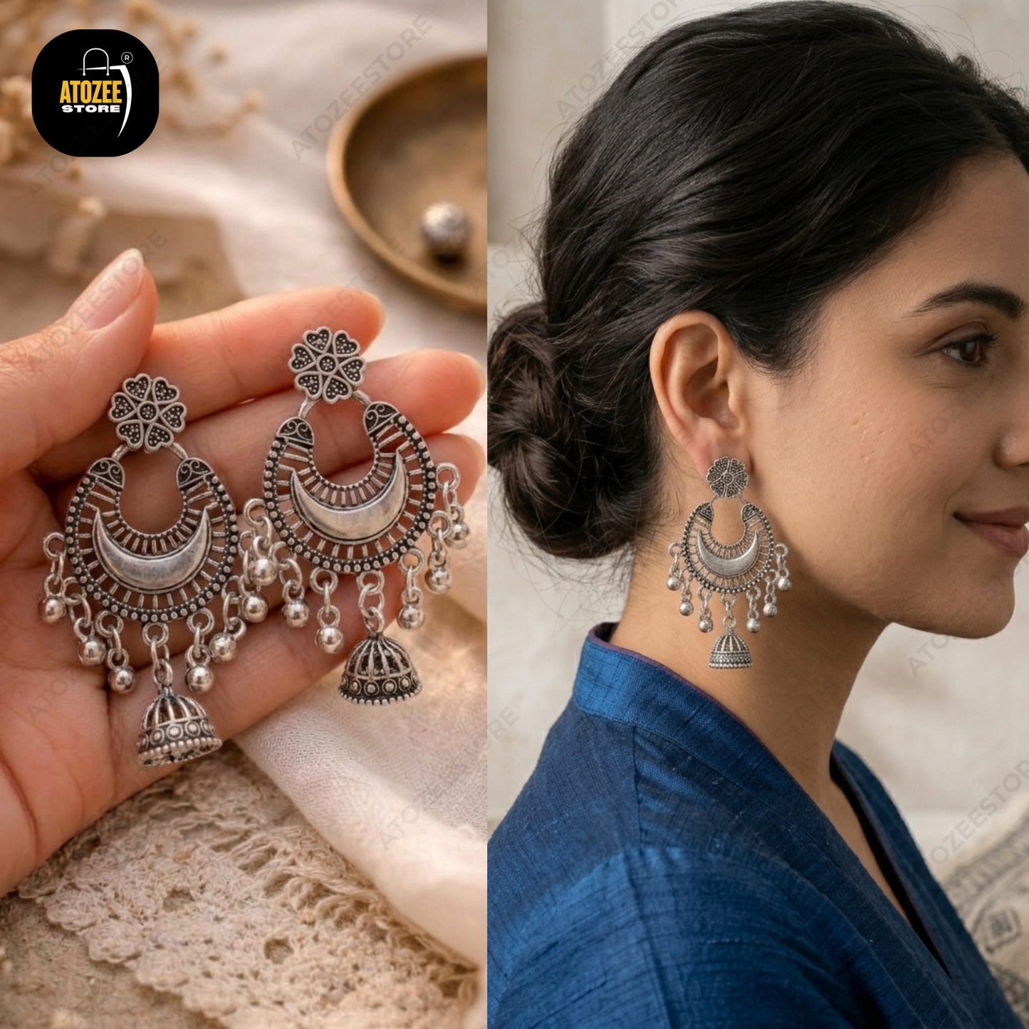 Oxidised Earrings Combo Pack of 9 – Ethnic Jewelry Set