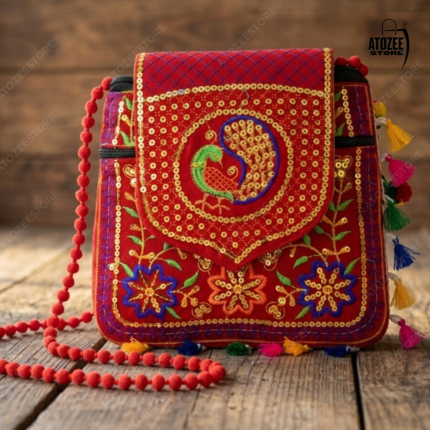Redhandicrafts Cotton Embroidered Multicolour Rajasthani Womens Sling Bag