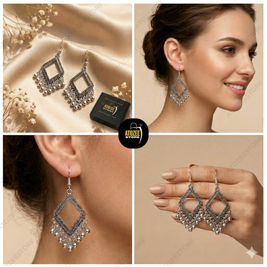 Oxidised Earrings Combo Pack of 6 – Butterfly, Peacock, Ghungroo & Stone Drop Set