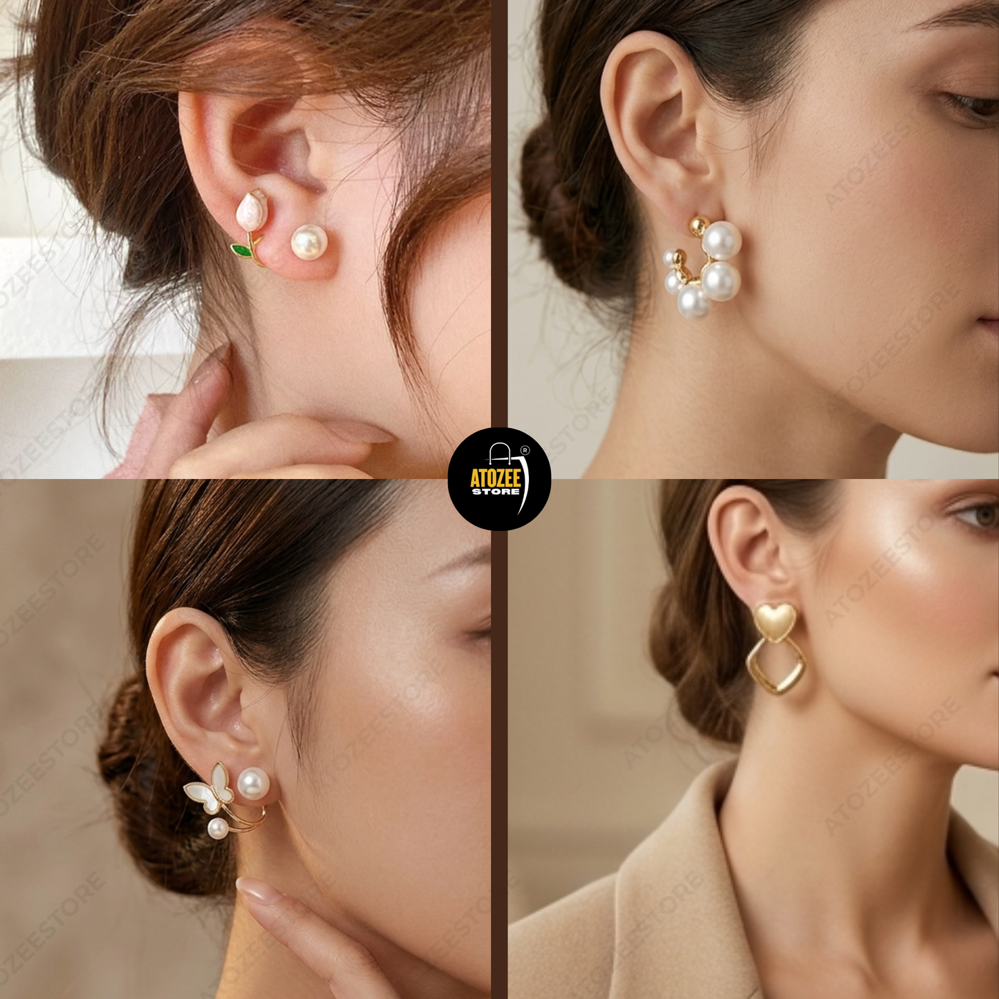 12 Pairs Korean + Oxidised Earrings Set | Tulip, Butterfly, Chandbali & More