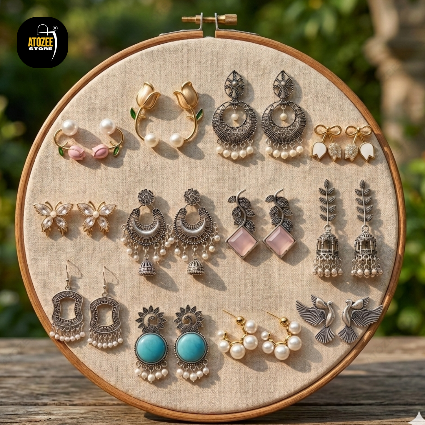 12 Pairs Korean × Oxidised Mix Earrings Collection | 12 Styles 12 Moods