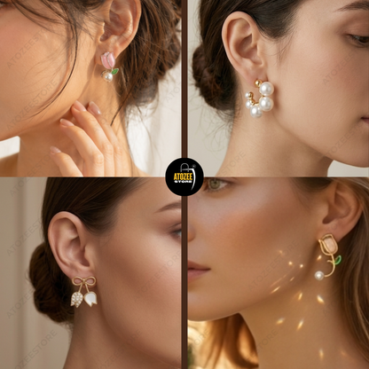 12 Pairs Korean × Oxidised Mix Earrings Collection | 12 Styles 12 Moods