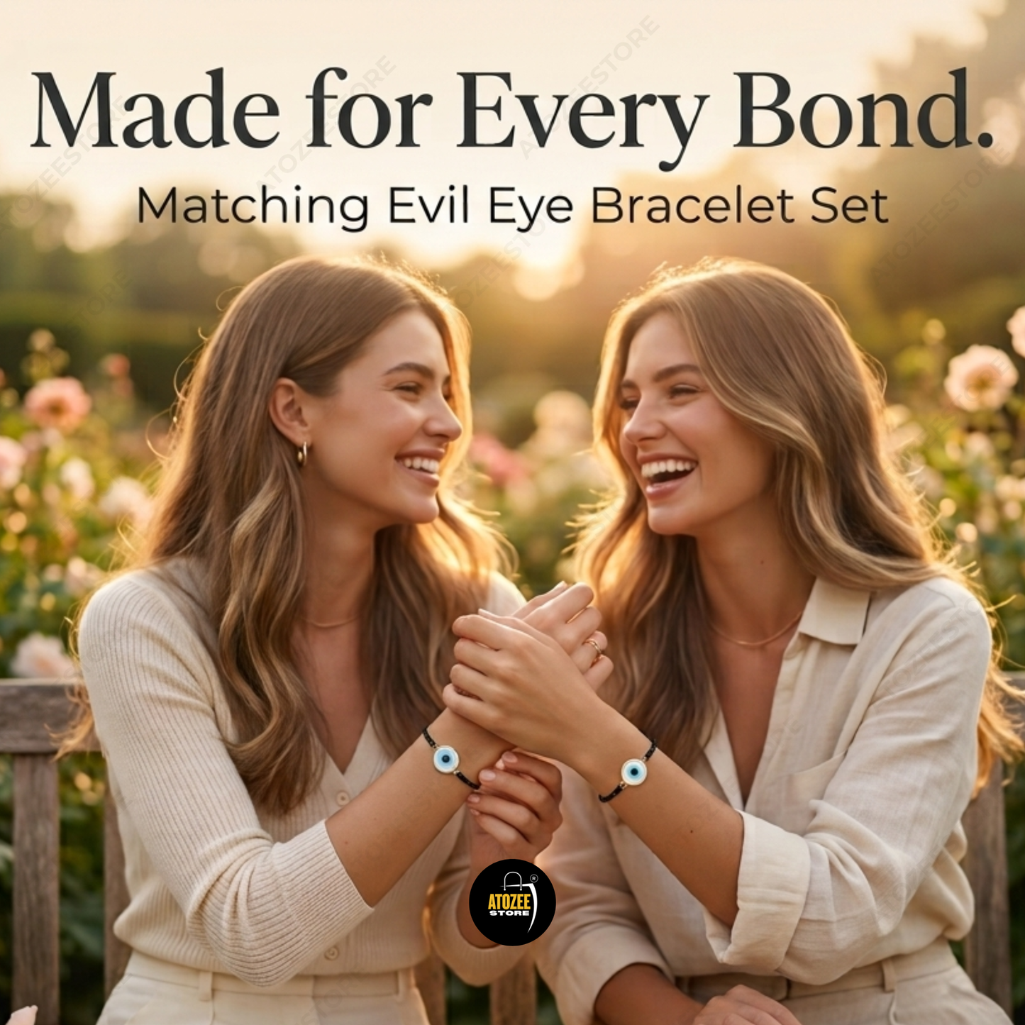 Matching Evil Eye Bracelet Set - Made for Every Bond - Couple and BFF Bracelet - Atozee Store