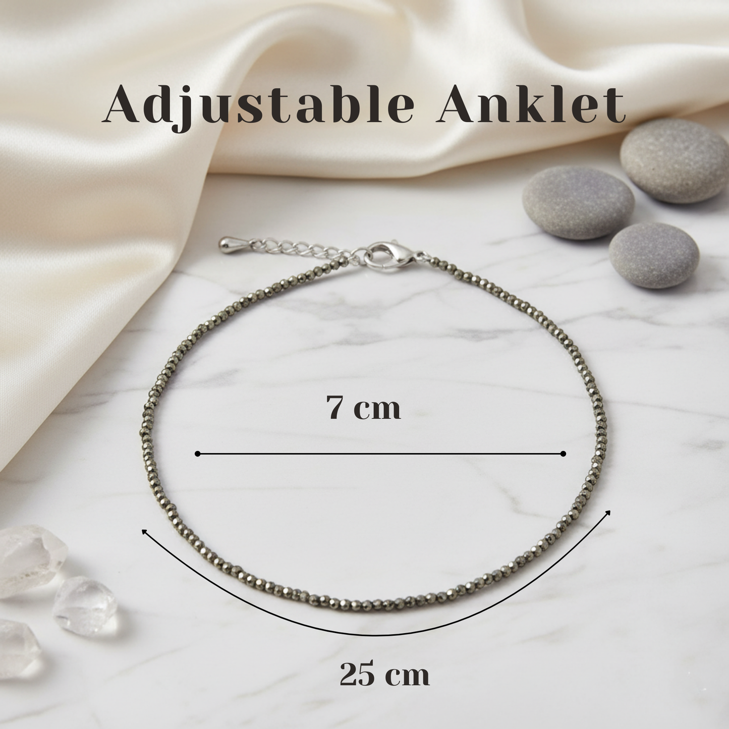 Best Selling Pyrite Bead Anklet For Womens & Girls  | Adjustable Prosperity & Confidence Anklet