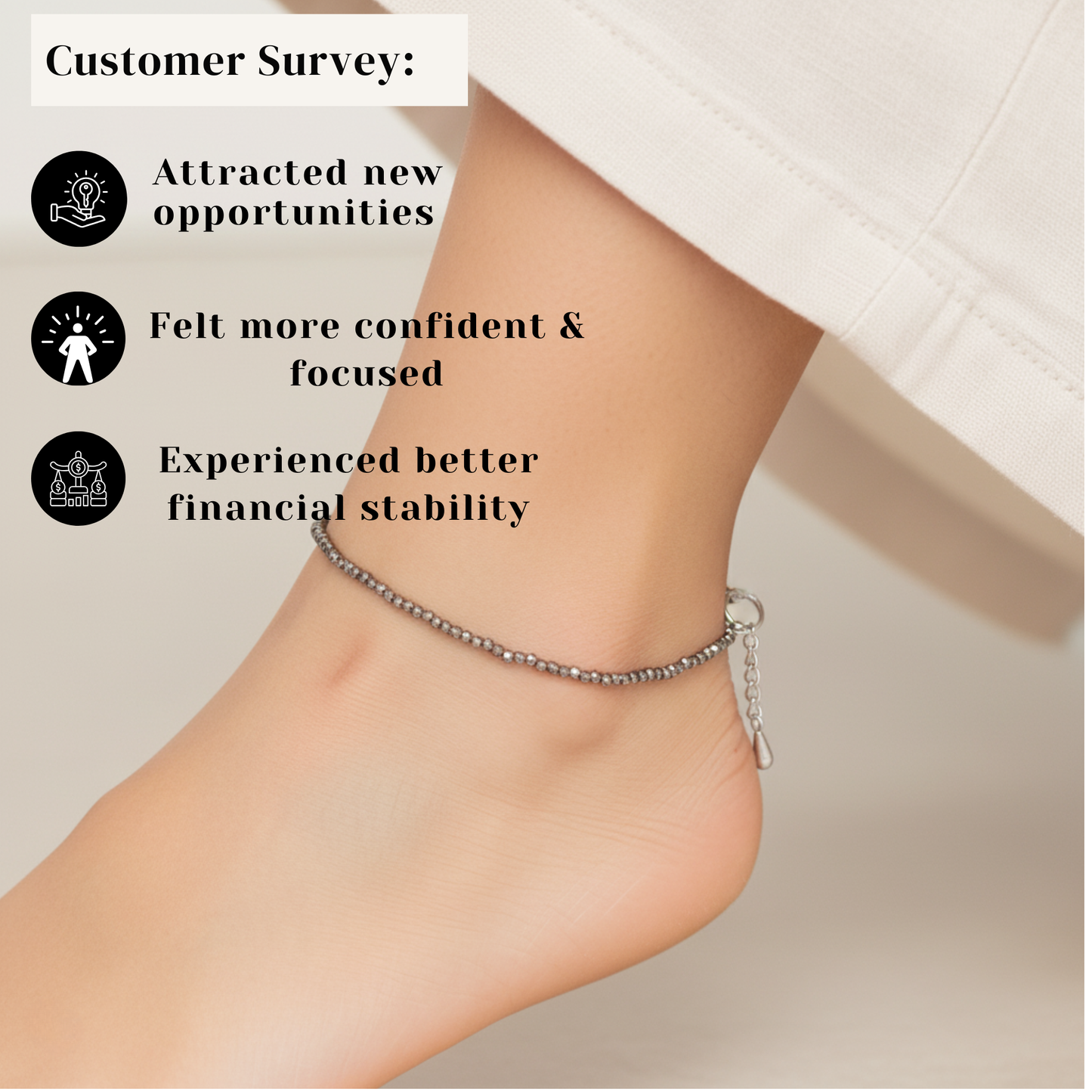 Best Selling Pyrite Bead Anklet For Womens & Girls  | Adjustable Prosperity & Confidence Anklet