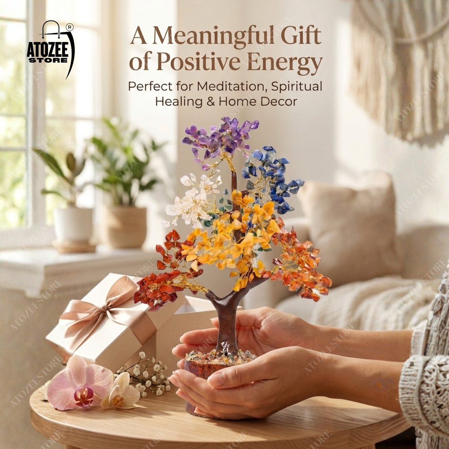 7 Chakra Healing Crystal Tree
