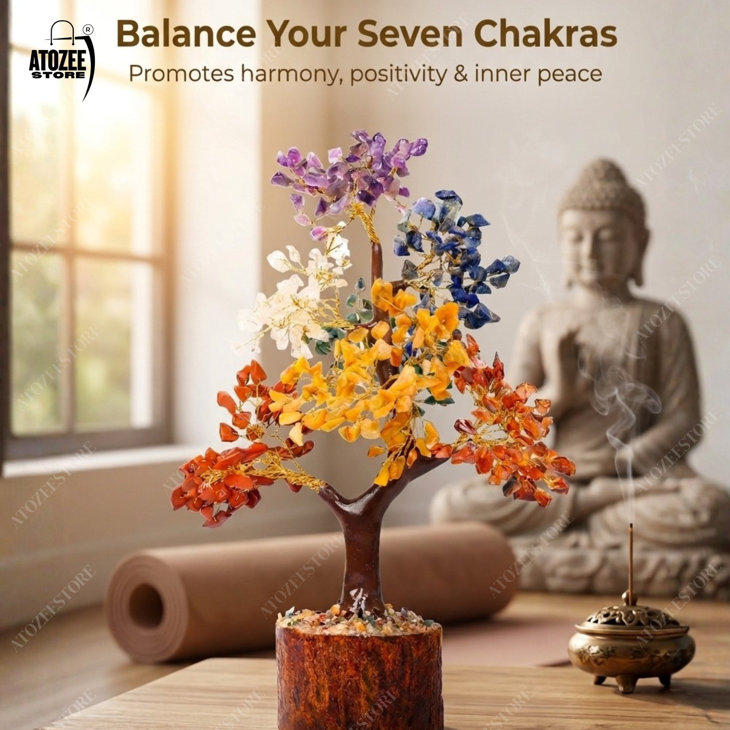 7 Chakra Healing Crystal Tree