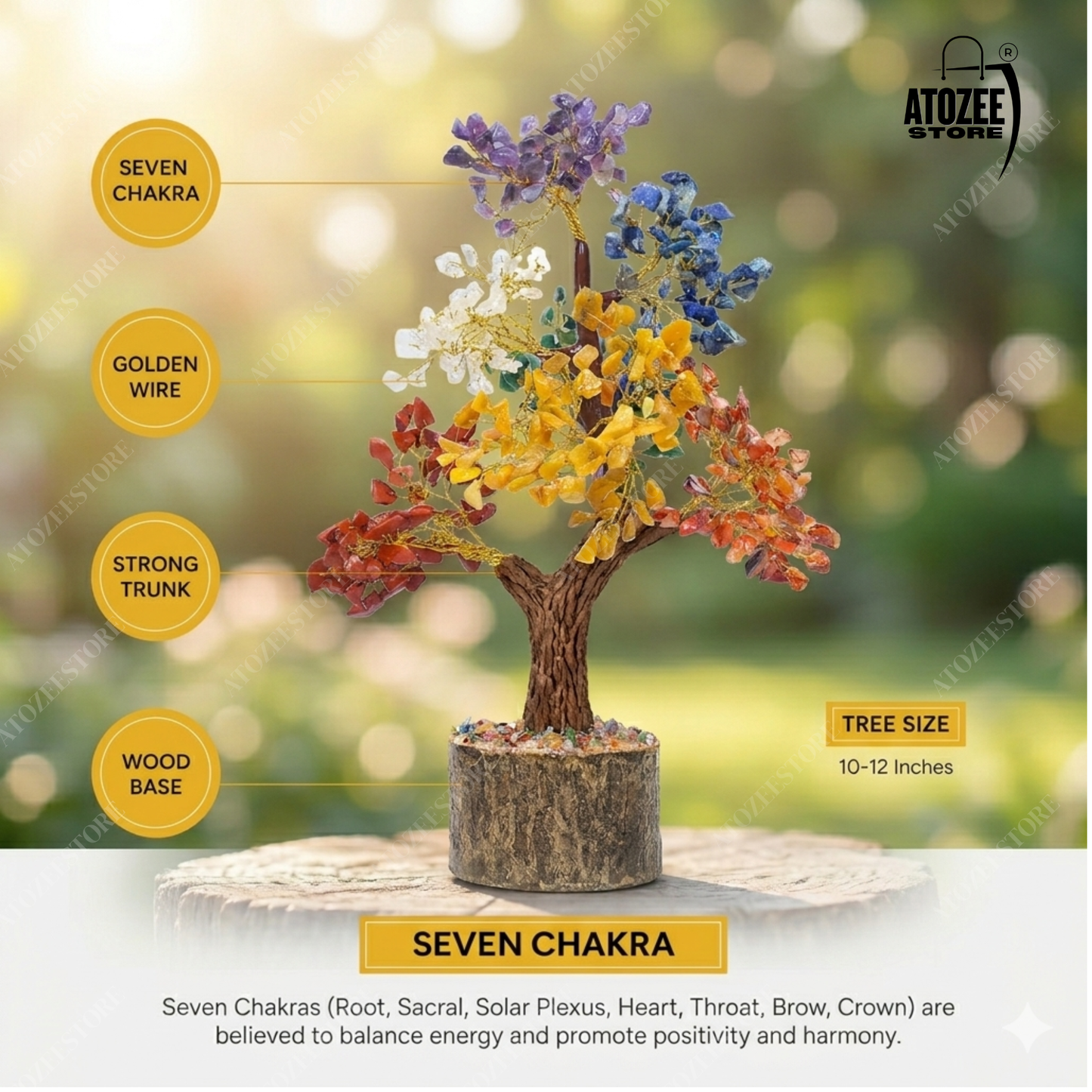 7 Chakra Healing Crystal Tree