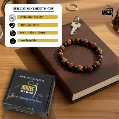 Karungali Rudraksha Bracelet | Natural Ebony Wood & Rudraksha Beads Bracelet
