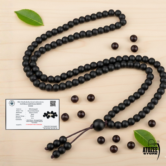Original Karungali Mala 108+1 Beads Premium Ebony Wood Japa Mala