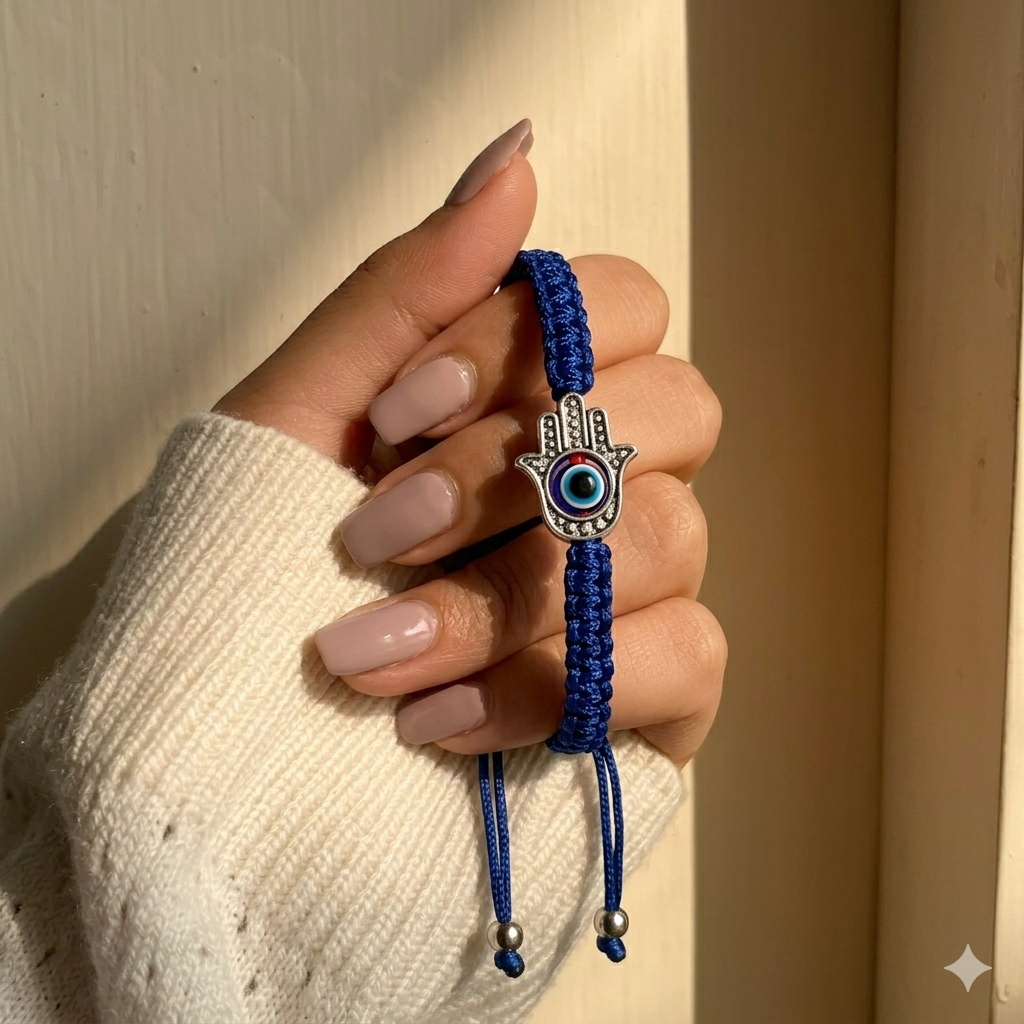 Evil Eye Hamsa Hand Thread Cord Bracelet