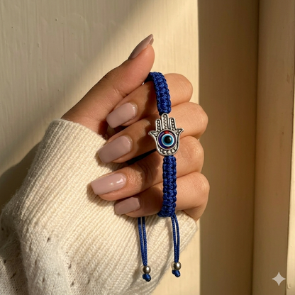 Evil Eye Hamsa Hand Thread Cord Bracelet