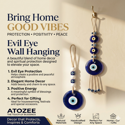 Evil Eye Wall Hanging Combo – Set of 2 | Nazar Protection for Home, Car & Gifting
