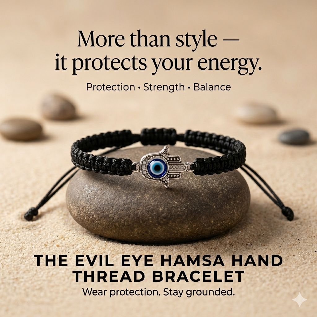 Evil Eye Hamsa Hand Thread Cord Bracelet