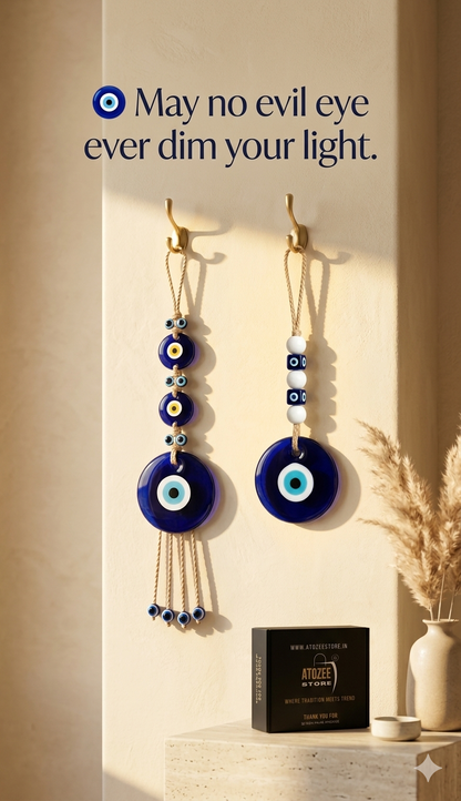 Evil Eye Wall Hanging Combo – Set of 2 | Nazar Protection for Home, Car & Gifting