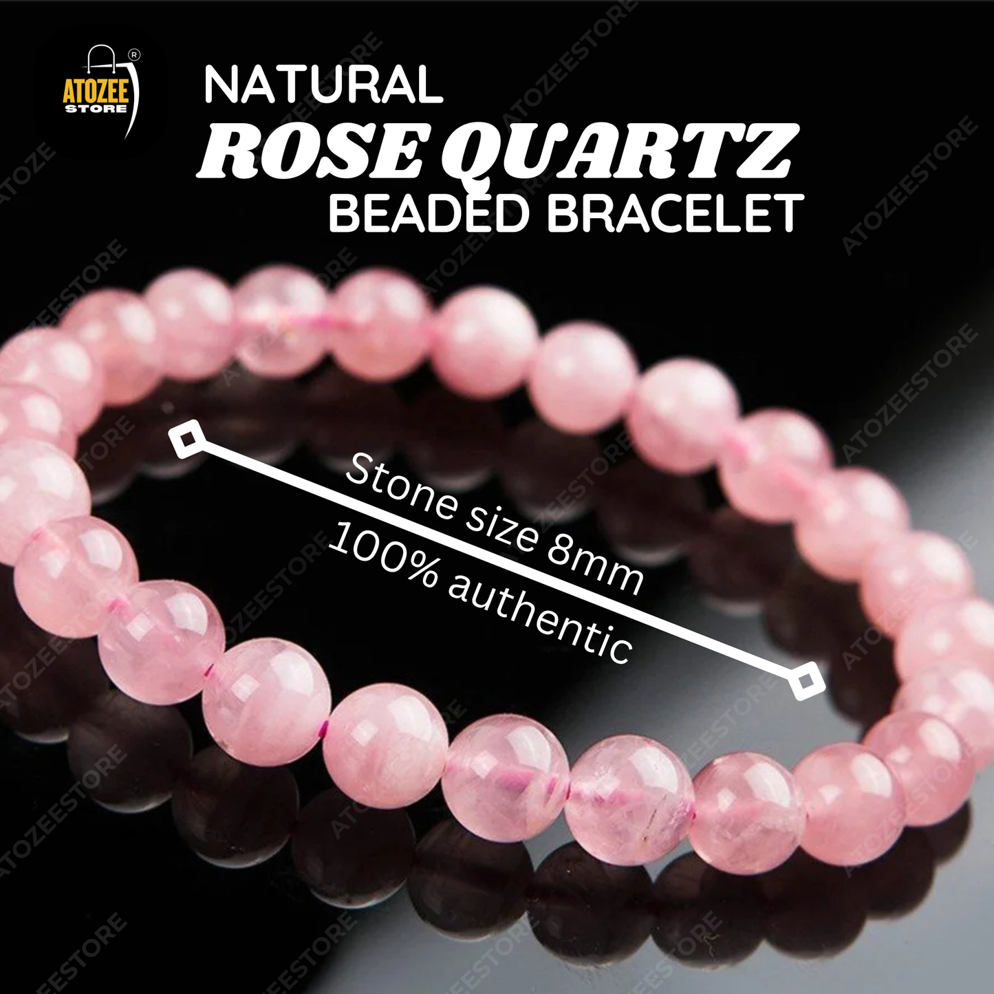 Original Rose Quartz Crystal Healing Bracelet for Women & Men