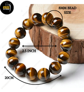 Tiger Eye Crystal Bracelet | Certified Natural Healing Bracelet | 8mm Beads | Unisex | Charged