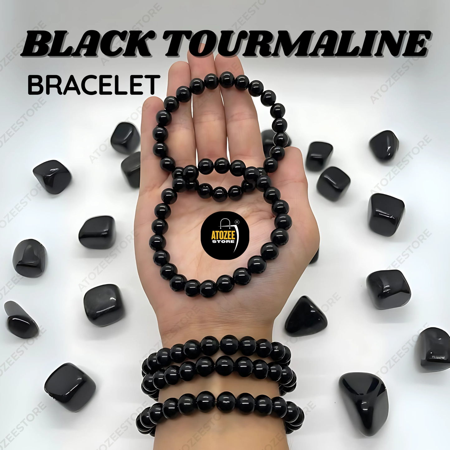 Black Tourmaline Bracelet | Powerful Healing Crystal Bracelet | Unisex for Men & Women | Certificate of Authenticity