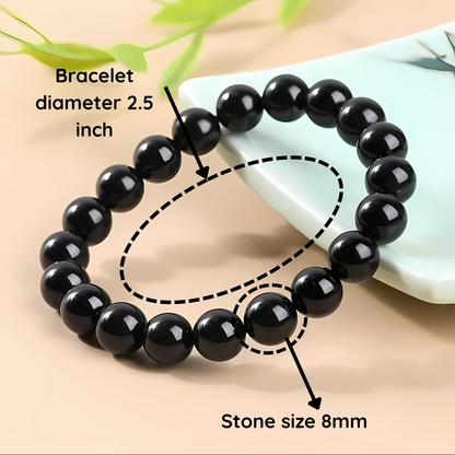 Natural Black Tourmaline Bracelet for Men & Women-Healing Crystal Bracelate