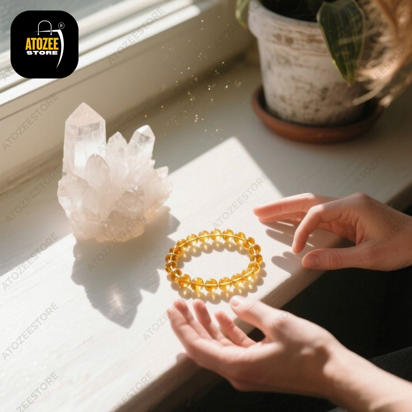 Citrine Bracelet Original Certified | Natural Yellow Crystal Bracelet for Wealth, Prosperity & Success | Men & Women | 8mm Beads