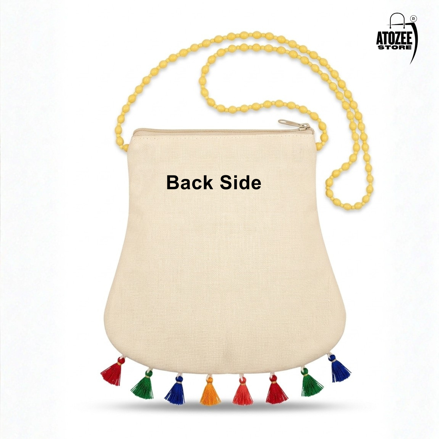 Cream Peacock Handicrafts Cotton Embroidered Sling Bag – Mirror Work & Vibrant Tassels