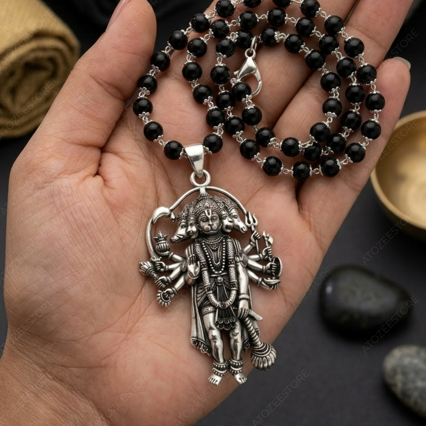 100% Original Karungali Mala with Panchmukhi Hanuman Ji Locket