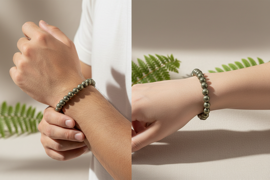 Pyrite Stone Bracelet Original Certified for Men & Women | Natural Protection Crystal | Raw Pyrite Money Bracelet | Wealth & Success Energy Stone Jewelry